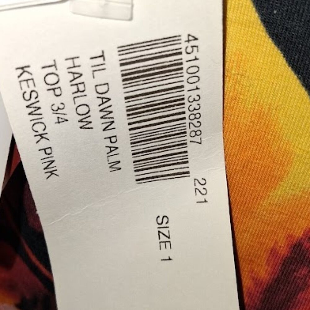 Chico's Tropical Floral Print Cotton Tee NWT Chico's Sz 1 S/M - Picture 3 of 6